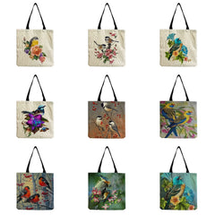 Chinese Style Bird Print Shoulder Bag for Women