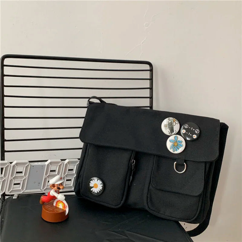 Large-Capacity Canvas Shoulder Bag for Women