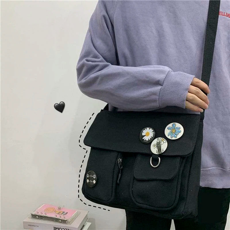 Large-Capacity Canvas Shoulder Bag for Women