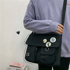 Large-Capacity Canvas Shoulder Bag for Women
