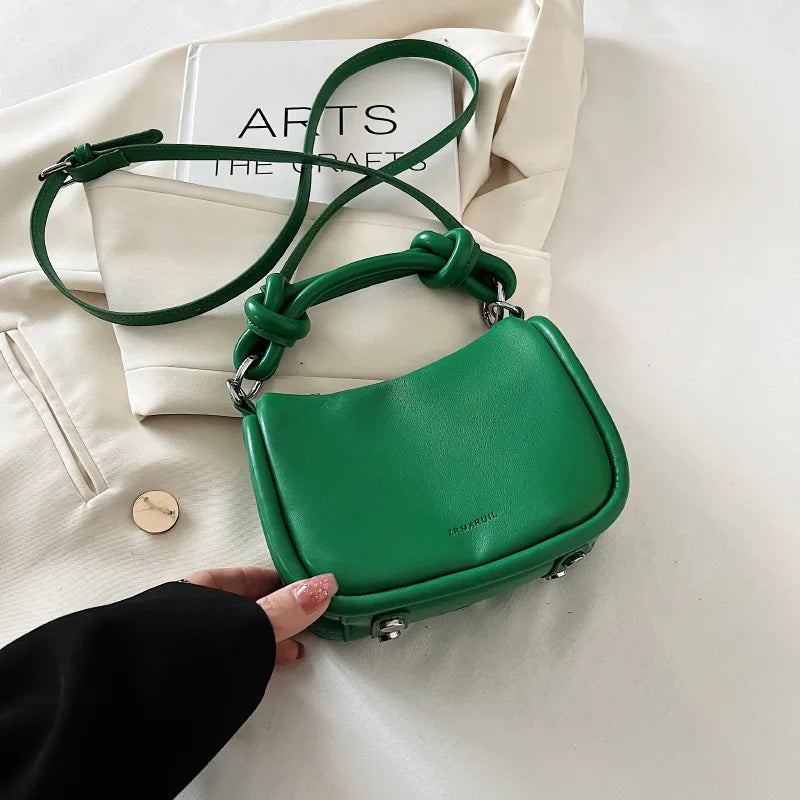 Mini PU Leather Shoulder Bags for Women Casual Solid Square Handbags