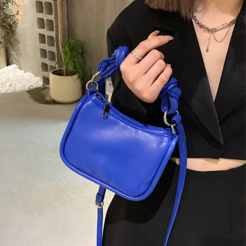 Mini PU Leather Shoulder Bags for Women Casual Solid Square Handbags