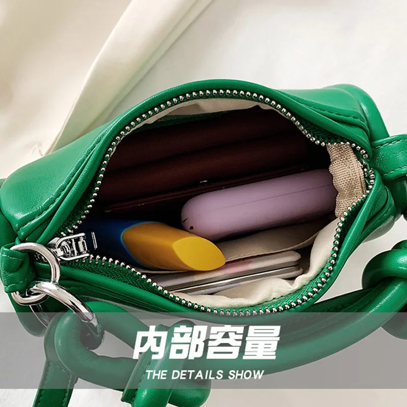 Mini PU Leather Shoulder Bags for Women Casual Solid Square Handbags