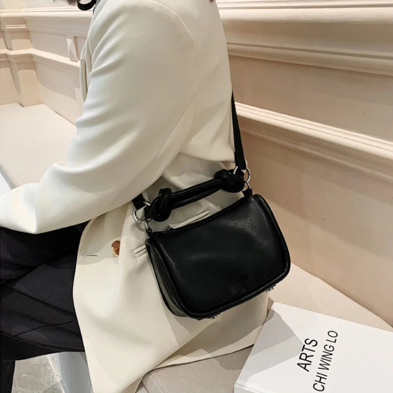 Mini PU Leather Shoulder Bags for Women Casual Solid Square Handbags