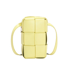 Women's Woven Crossbody Bag Casual Mini Zipper Square Solid Bag