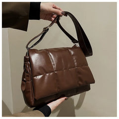 Women's Square Shoulder Bag Solid Texture Messenger Bag