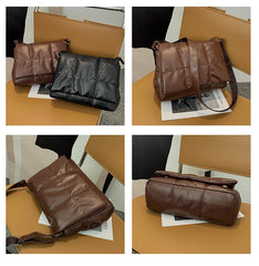 Women's Square Shoulder Bag Solid Texture Messenger Bag
