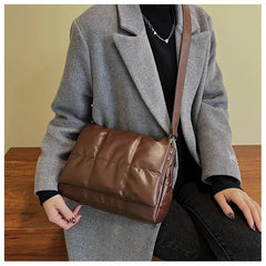 Women's Square Shoulder Bag Solid Texture Messenger Bag