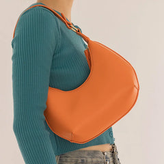 PU Leather Shoulder Bags for Women - Solid Hobo Shopper Handbags
