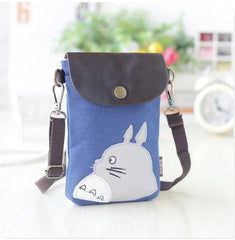 Canvas PU Leather Women's Shoulder Bags Cartoon Prints Handbags