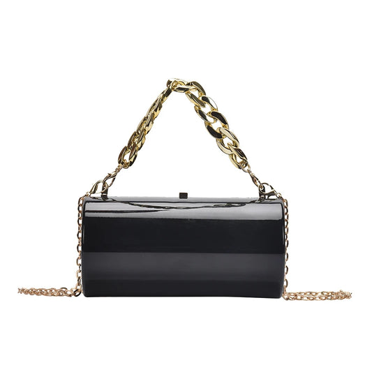 Acrylic Chain Crossbody Bag Cylinder Tote Handbag