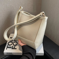 Women's PU Leather Bucket Crossbody Bag Messenger Pack