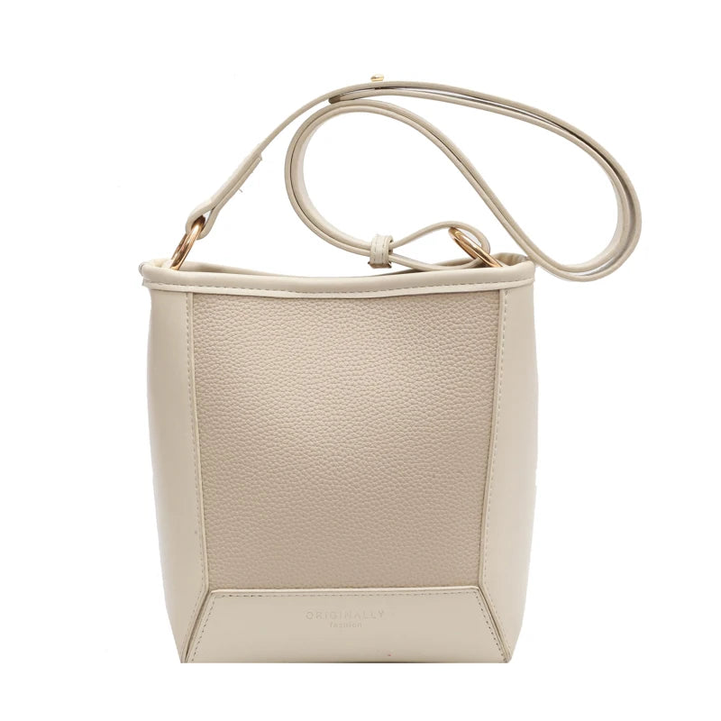 Women's PU Leather Bucket Crossbody Bag Messenger Pack