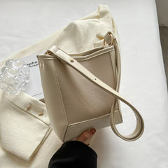Women's PU Leather Bucket Crossbody Bag Messenger Pack