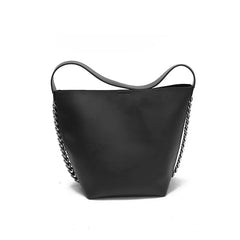 Women's Chain Bucket Handbags PU Leather Totes Shopping Bag