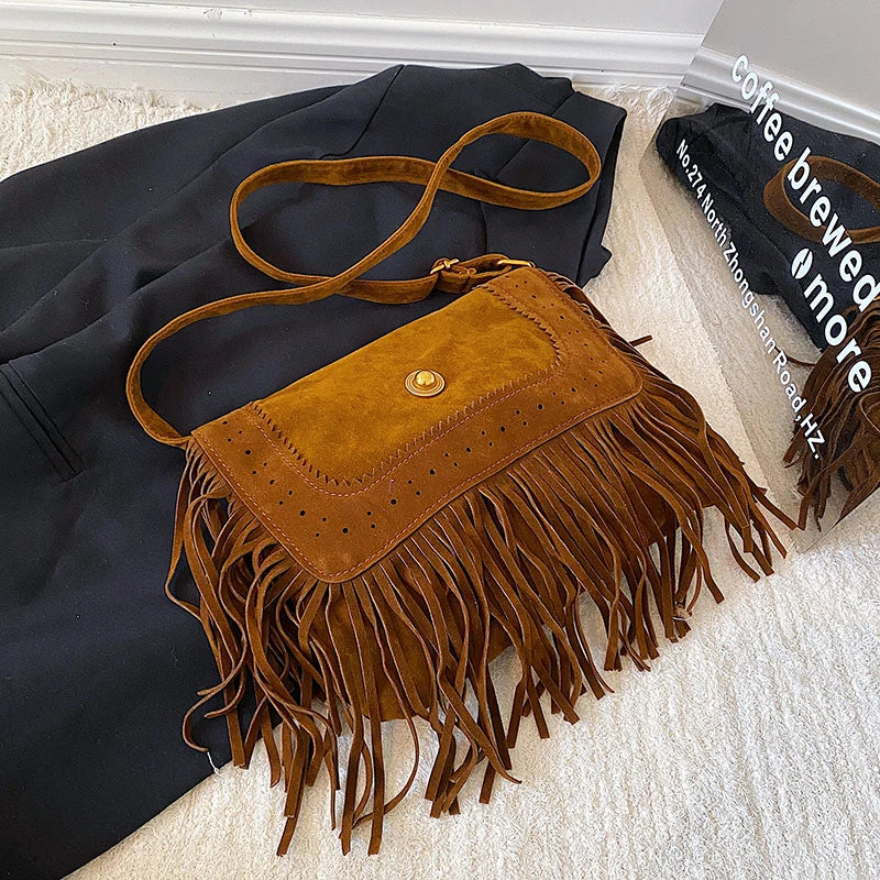 Women's Large Capacity Shoulder Bag Fringe Crossbody Vintage Tote
