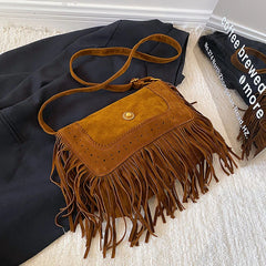 Women's Large Capacity Shoulder Bag Fringe Crossbody Vintage Tote