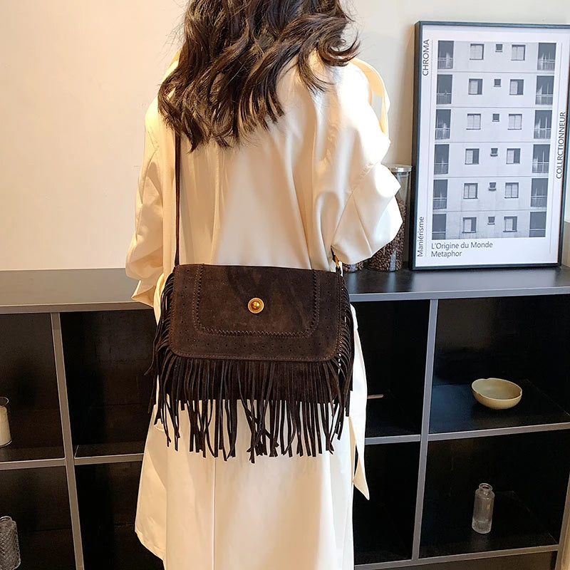 Women's Large Capacity Shoulder Bag Fringe Crossbody Vintage Tote