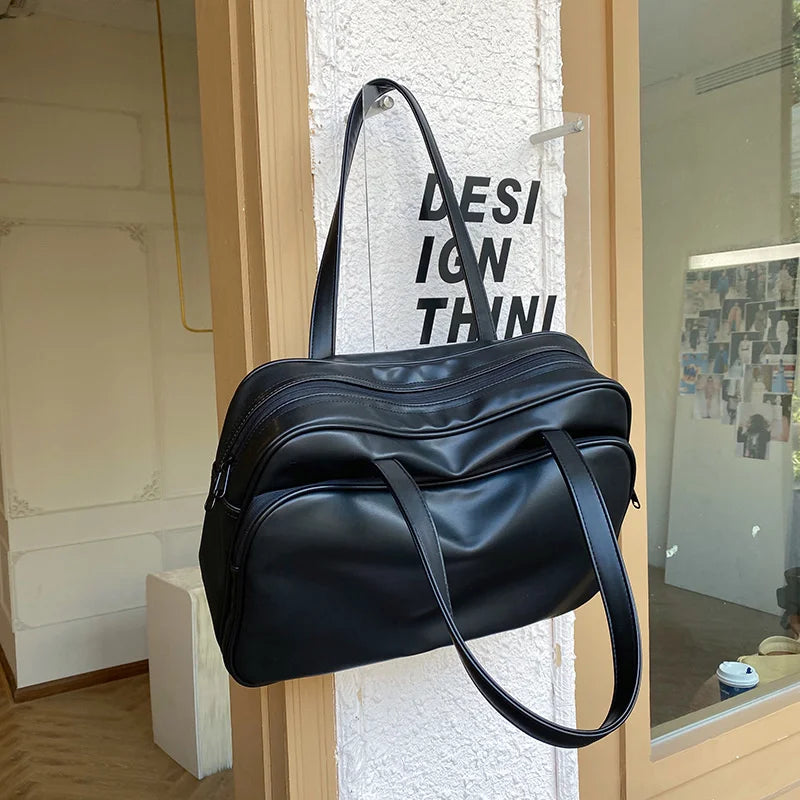 Women's Shoulder Bags Large Capacity PU Leather Shoulder Travel Ladies Handbags