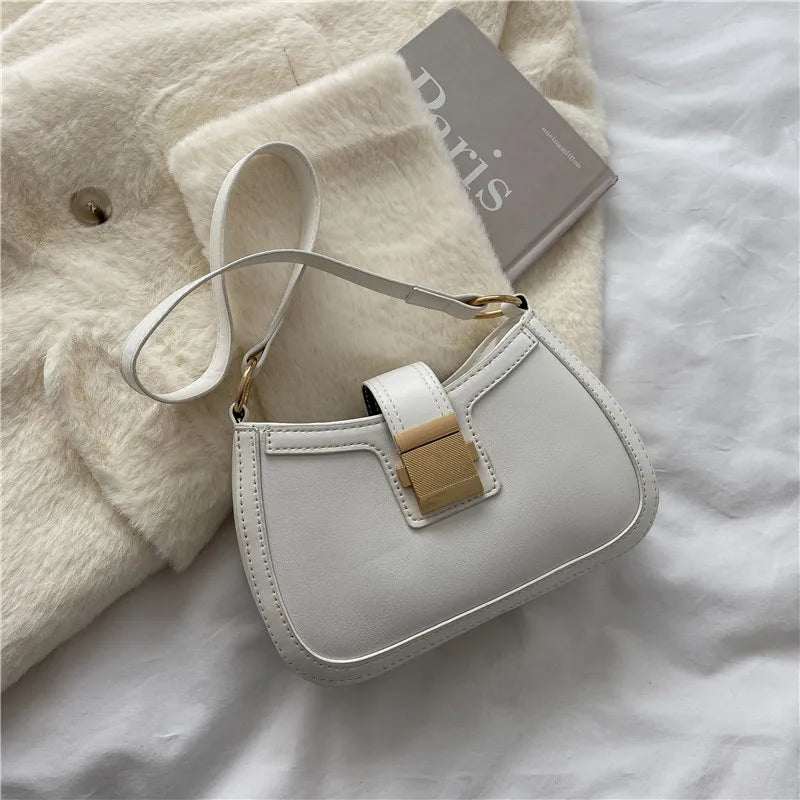 Casual PU Ladies Shoulder Bags Western Style Underarm Bags