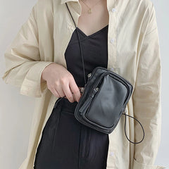 Mini PU Leather Shoulder Bag for Women Casual Tote