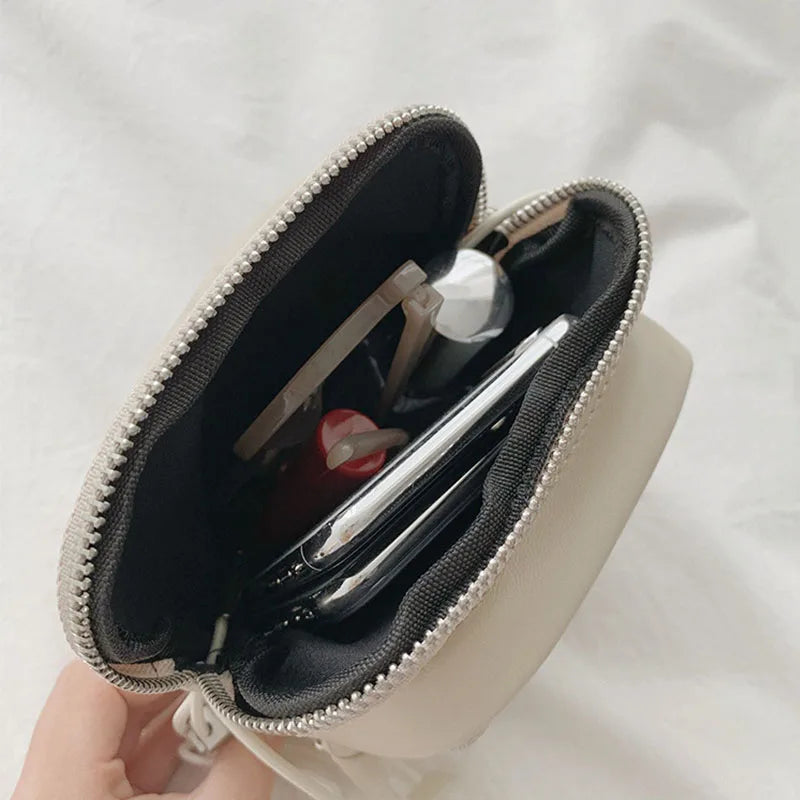 Mini PU Leather Shoulder Bag for Women Casual Tote