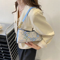 Women's Floral Shoulder Bag Casual Single Shoulder Bag