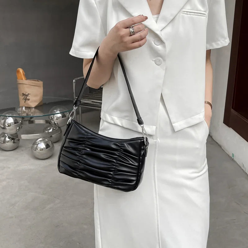Textured Underarm Shoulder Bag for Women