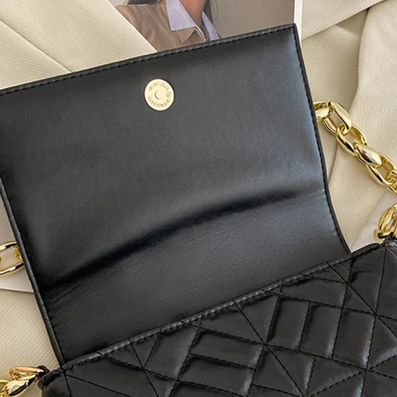 Women's Chain Quilted Shoulder Bag Handbag Clutch Underarm Purse