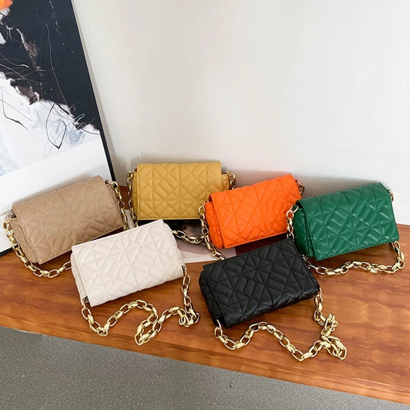 Women's Chain Quilted Shoulder Bag Handbag Clutch Underarm Purse