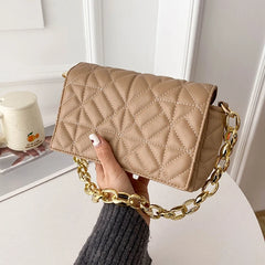 Women's Chain Quilted Shoulder Bag Handbag Clutch Underarm Purse