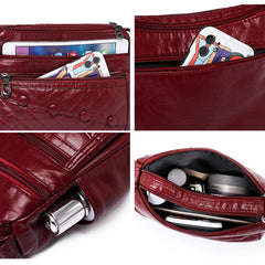 Women's Vintage PU Leather Shoulder Bag Crossbody Purse & Wallet