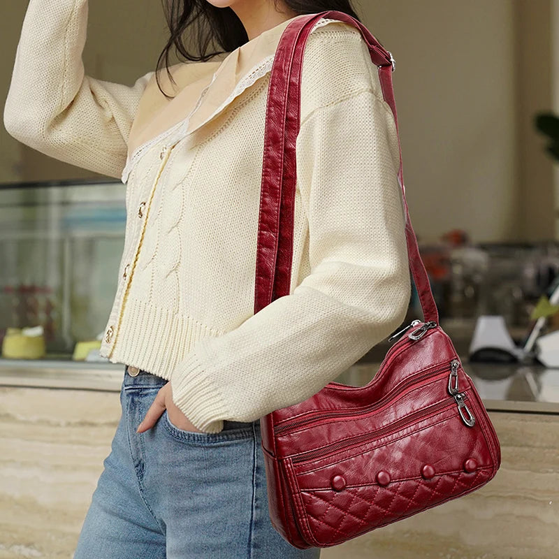 Women's Vintage PU Leather Shoulder Bag Crossbody Purse & Wallet