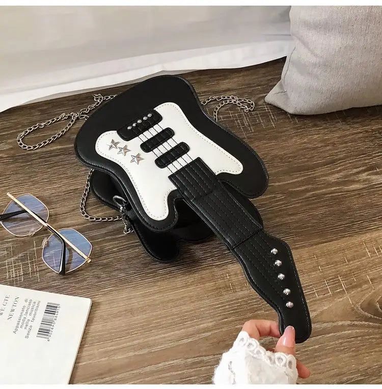 Women's Guitar Shape Crossbody Messenger Bag Pu Bag