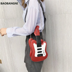 Women's Guitar Shape Crossbody Messenger Bag Pu Bag