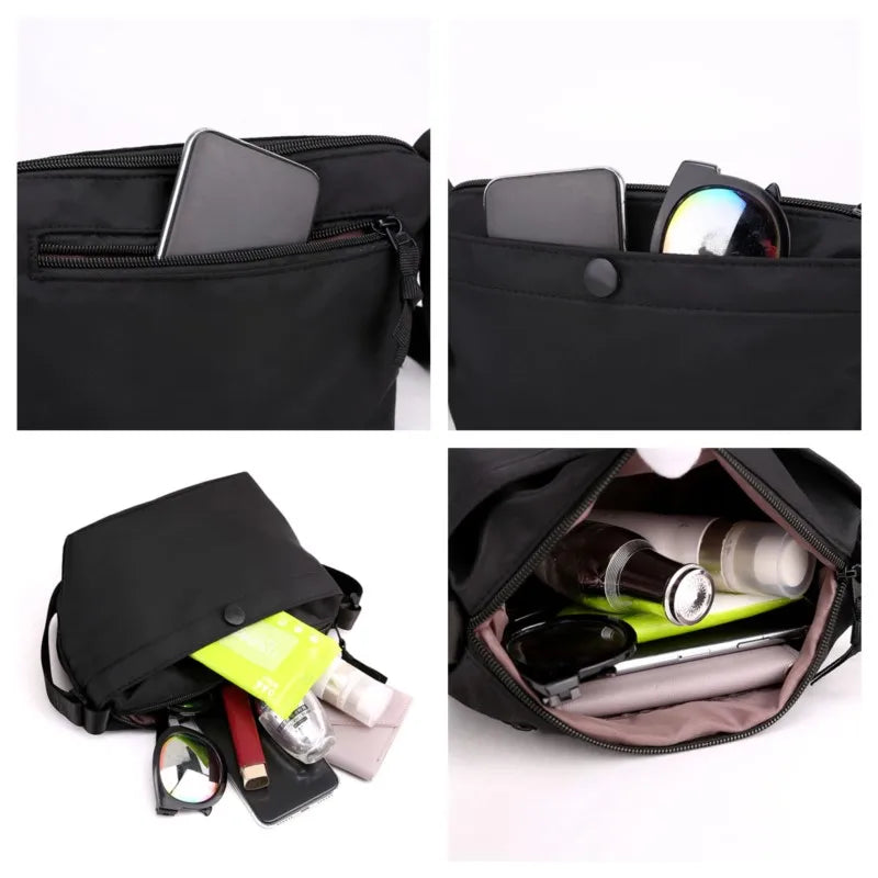 Women's Shoulder Solid Bags High Nylon Handbags Tote Crossbody Top-handle Bags