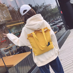 Large Capacity Women's Shoulder Tote Bag Casual Canvas School Backpack