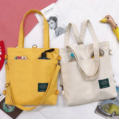 Large Capacity Women's Shoulder Tote Bag Casual Canvas School Backpack