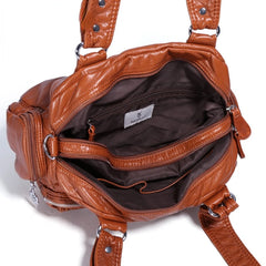 Women's Large Retro Shoulder Bag Soft PU Waterproof Crossbody Handbag