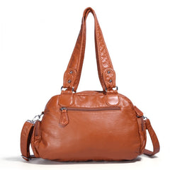 Women's Large Retro Shoulder Bag Soft PU Waterproof Crossbody Handbag