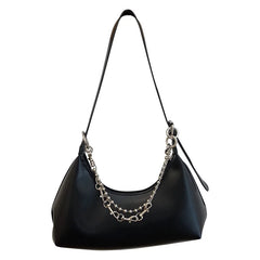 Women's Chain Shoulder Bag with Fringe, PU Leather Handbag