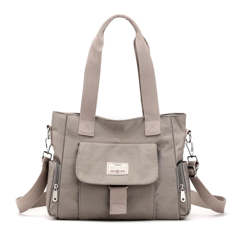Women's Top-Handle Shoulder Bag Nylon Crossbody Tote Shopping Bag