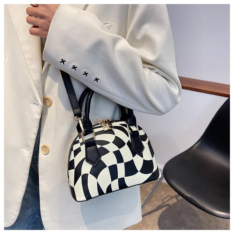 Checkered Sweet Preppy Style Novelty Handbag Casual Purse for Girls