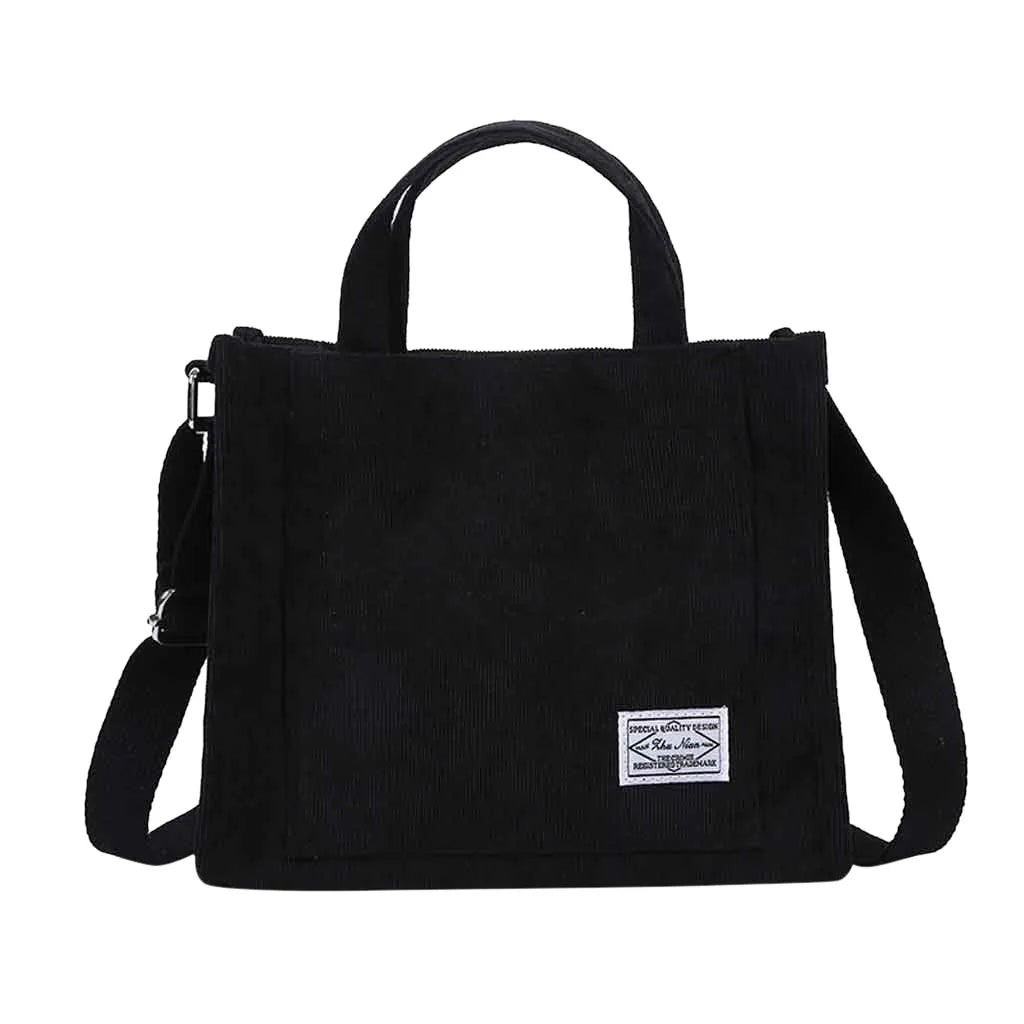 Women's Canvas Corduroy Handbag Shoulder Messenger Bag