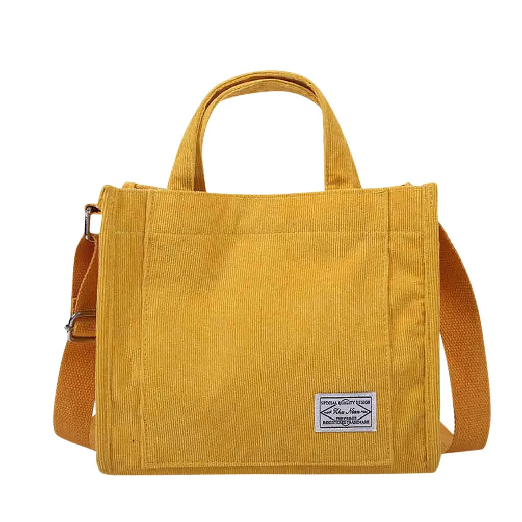 Women's Canvas Corduroy Handbag Shoulder Messenger Bag