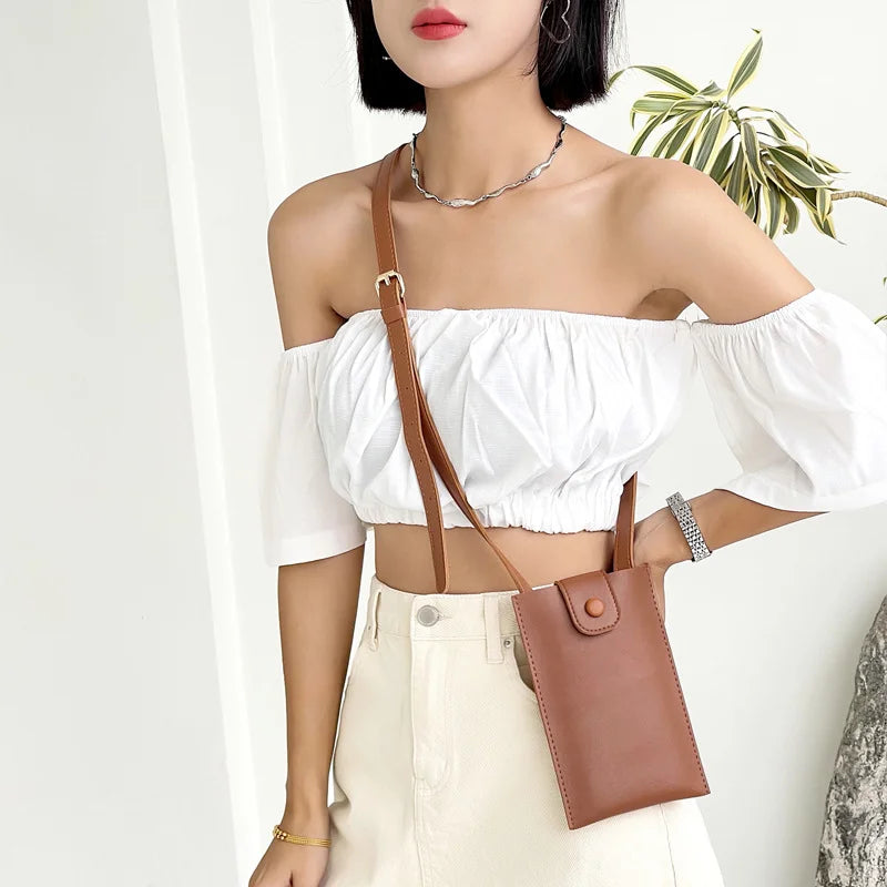 Women's Mini Mobile Phone Wallets Shoulder Messenger Bags Small Purse