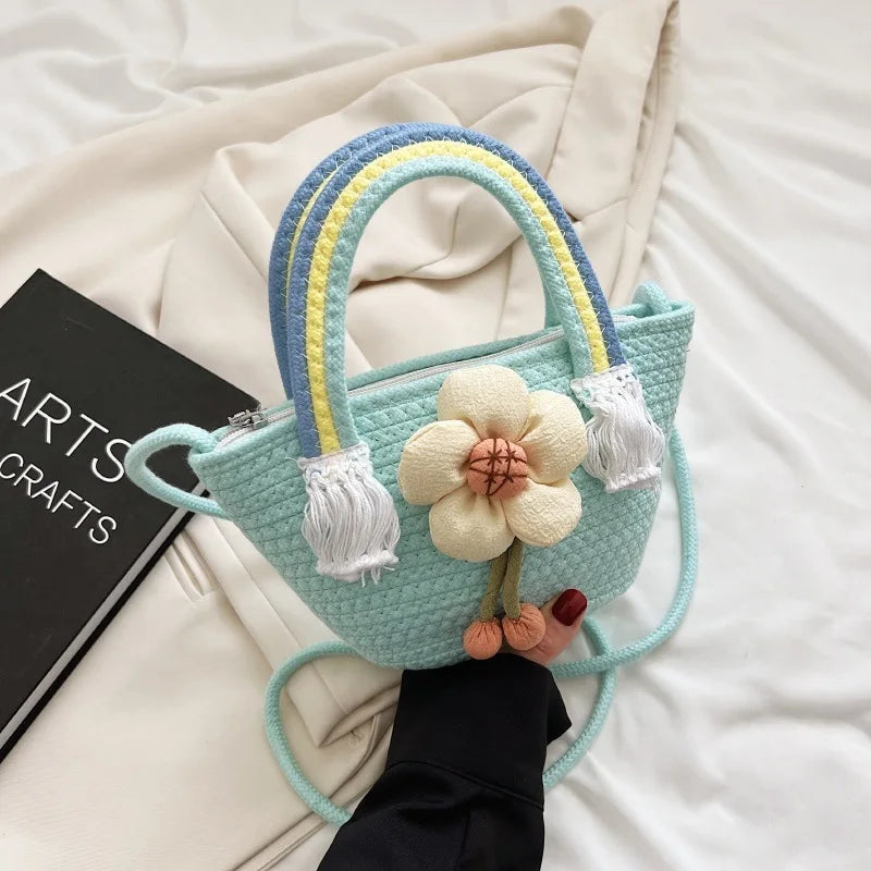 Women's Small Flap Purses Handbags Color Woven Underarm Bag
