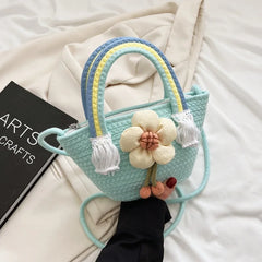 Women's Small Flap Purses Handbags Color Woven Underarm Bag