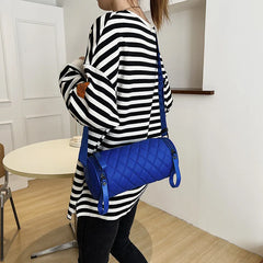 Women's Rhombus Crossbody Bag French Stick Nylon Waterproof Shoulder Bag