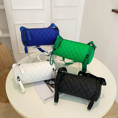 Women's Rhombus Crossbody Bag French Stick Nylon Waterproof Shoulder Bag
